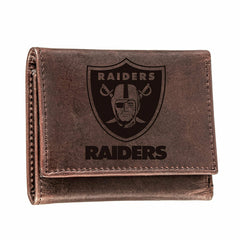 Las Vegas Raiders, Tri-Fold Wallet, Brown, CH, 100% Genuine Leather