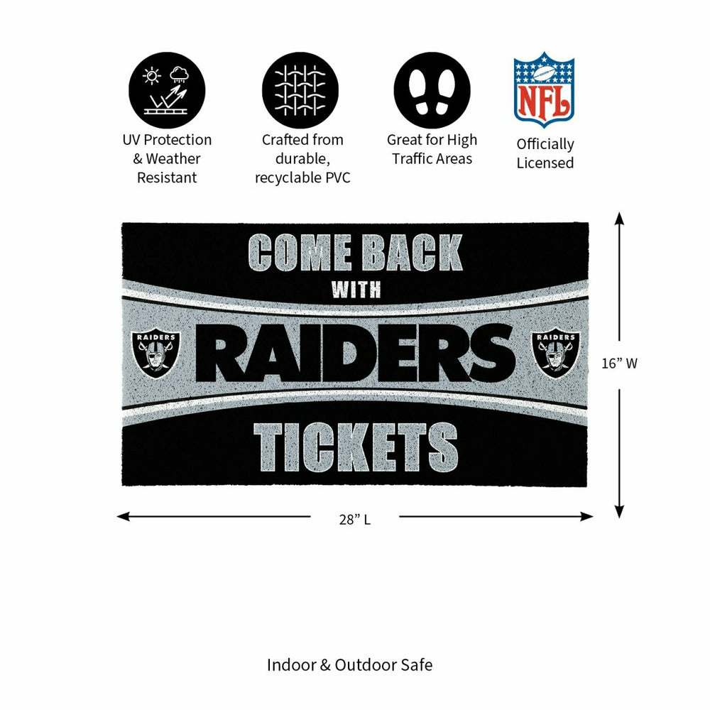 28" x 16" PVC Trapper Mat, Come Back with Tickets, Las Vegas Raiders