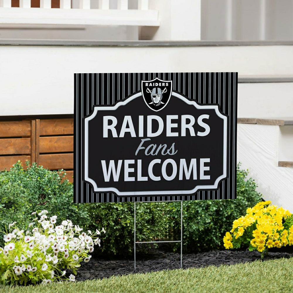 Las Vegas Raiders Coroplast Yard Sign, "Fans Welcome"
