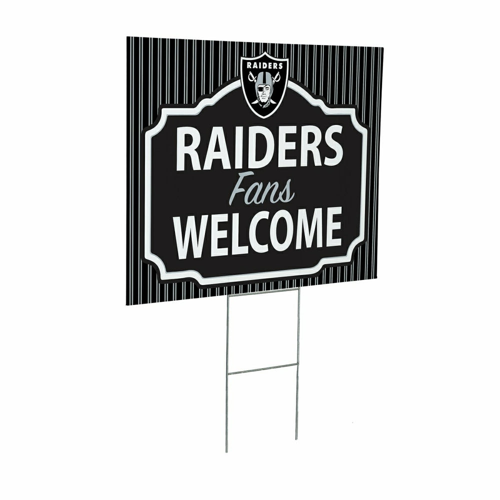 Las Vegas Raiders Coroplast Yard Sign, "Fans Welcome"