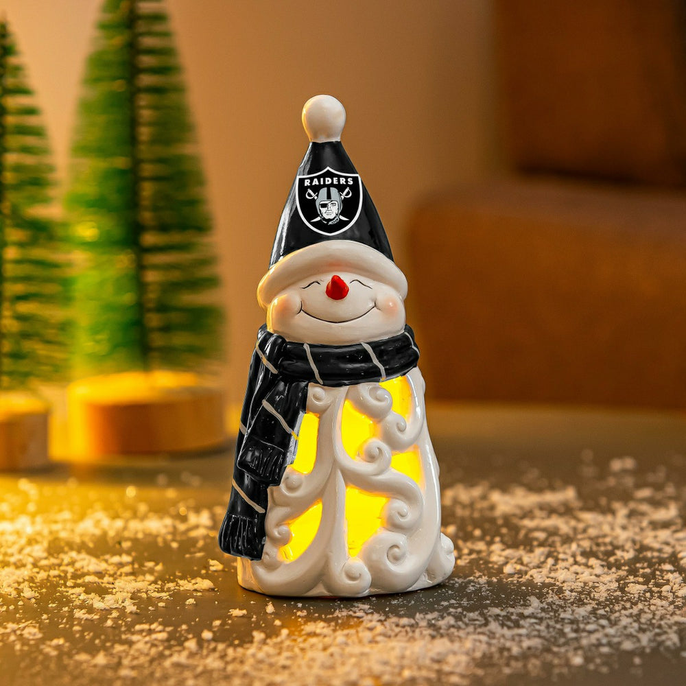 Las Vegas Raiders Snowman LED Statuary, 8"