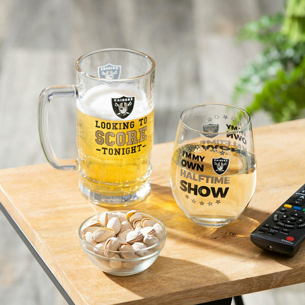 Las Vegas Raiders, Stemless 17OZ Wine & Beer 16 OZ Gift Set