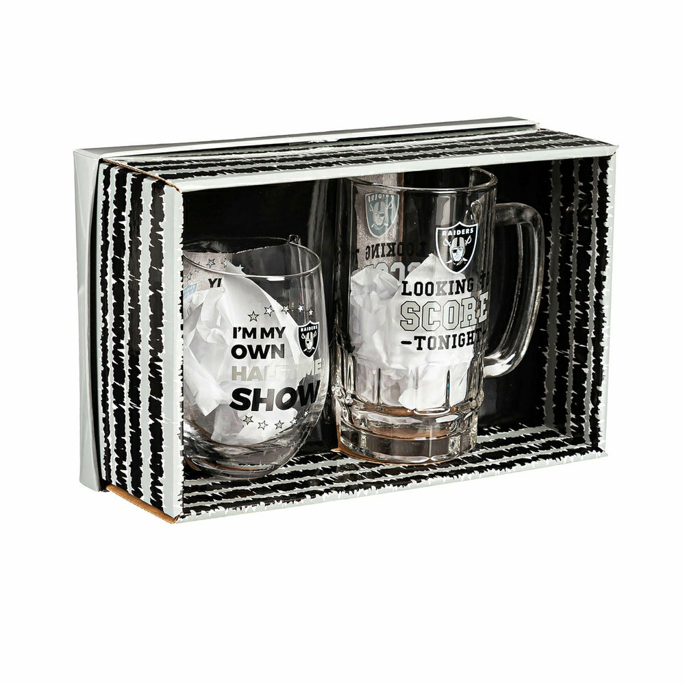 Las Vegas Raiders, Stemless 17OZ Wine & Beer 16 OZ Gift Set