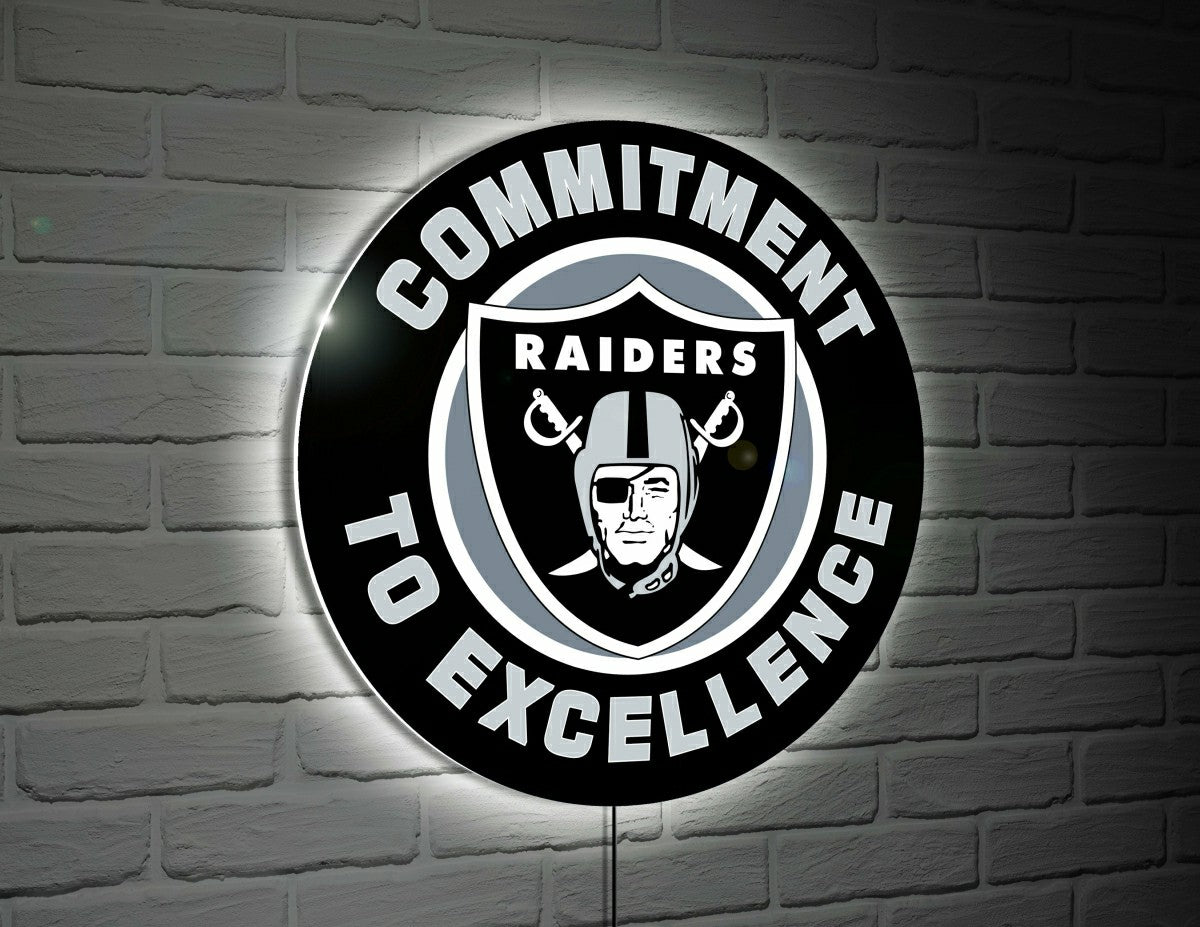 Las Vegas Raiders Commitment To Excellence NFL Football Large Round Ed