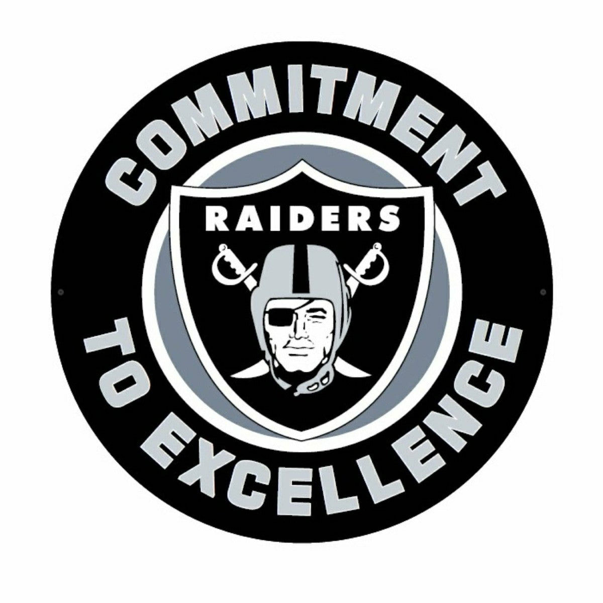 Las Vegas Raiders Commitment To Excellence NFL Football Large Round Ed