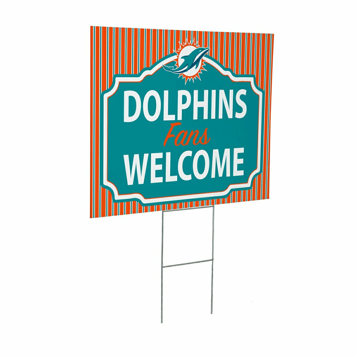 Miami Dolphins Coroplast Yard Sign, "Fans Welcome"