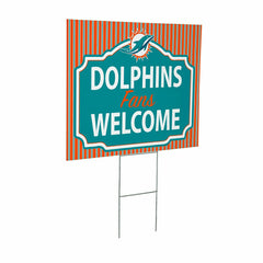 Miami Dolphins Coroplast Yard Sign, "Fans Welcome"