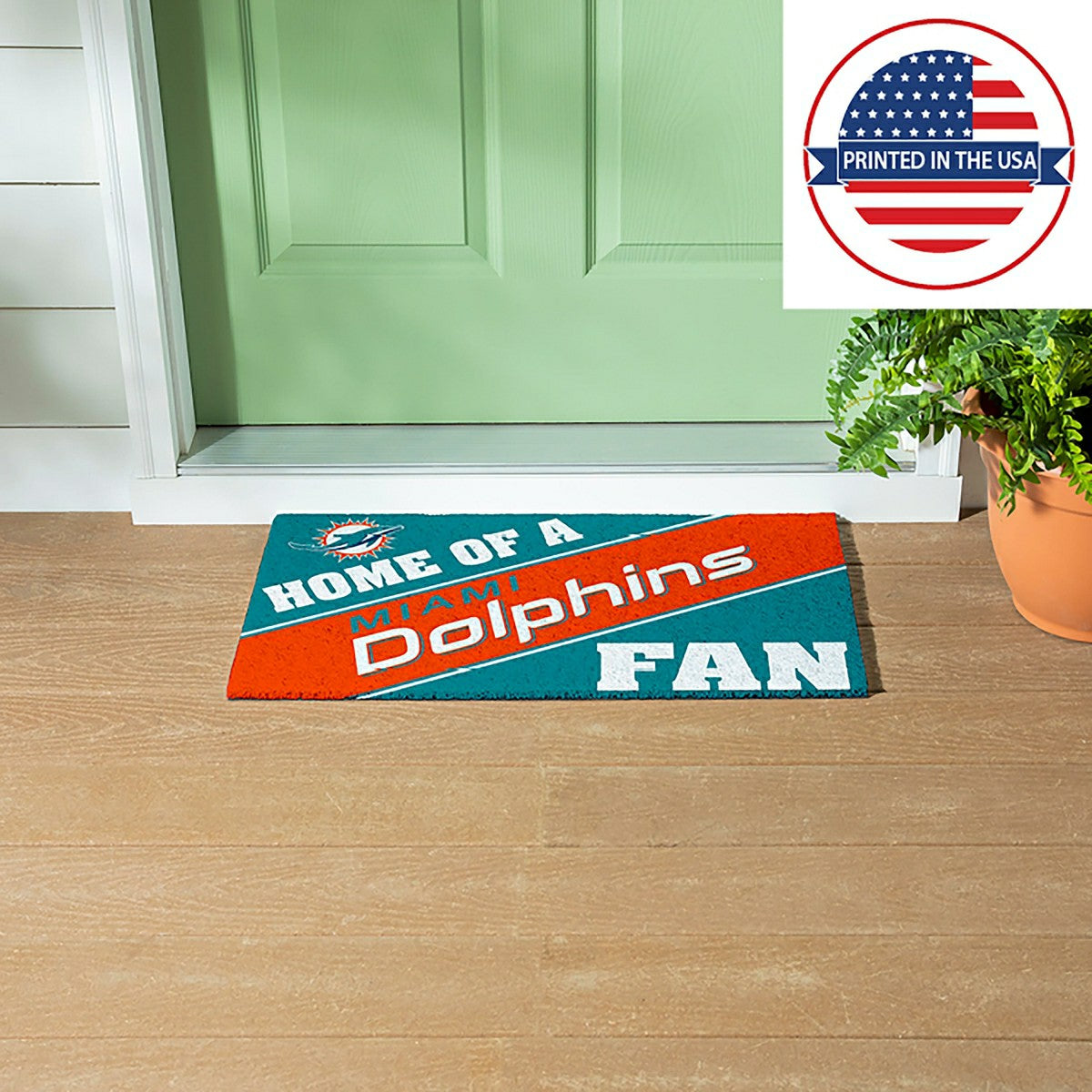 Miami Dolphins, PVC Mat COLOR, Home of a Fan