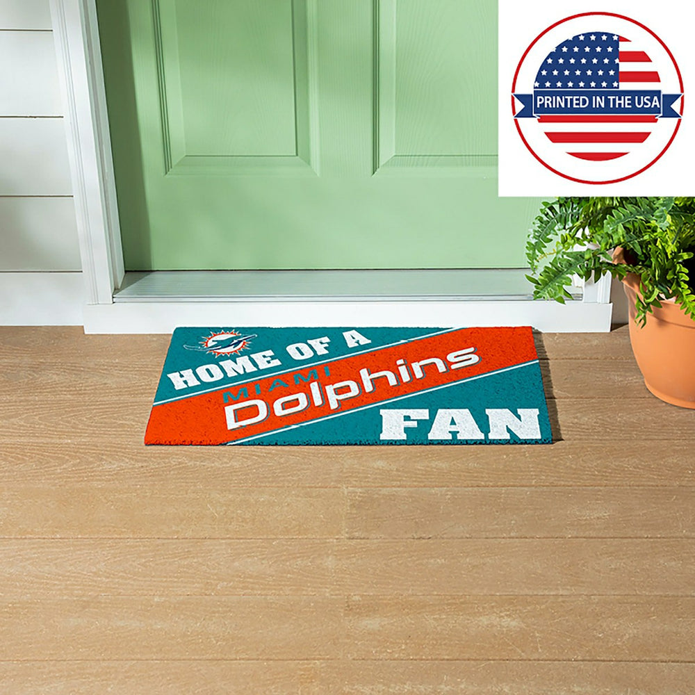 Miami Dolphins, PVC Mat COLOR, Home of a Fan