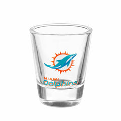 Miami Dolphins 4-Piece Ceramic and Glass 2oz. Shot Glass Set
