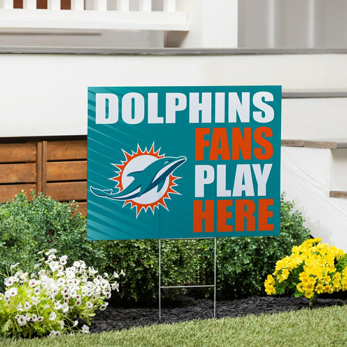 Miami Dolphins Coroplast Yard Sign "Fans Play Here"