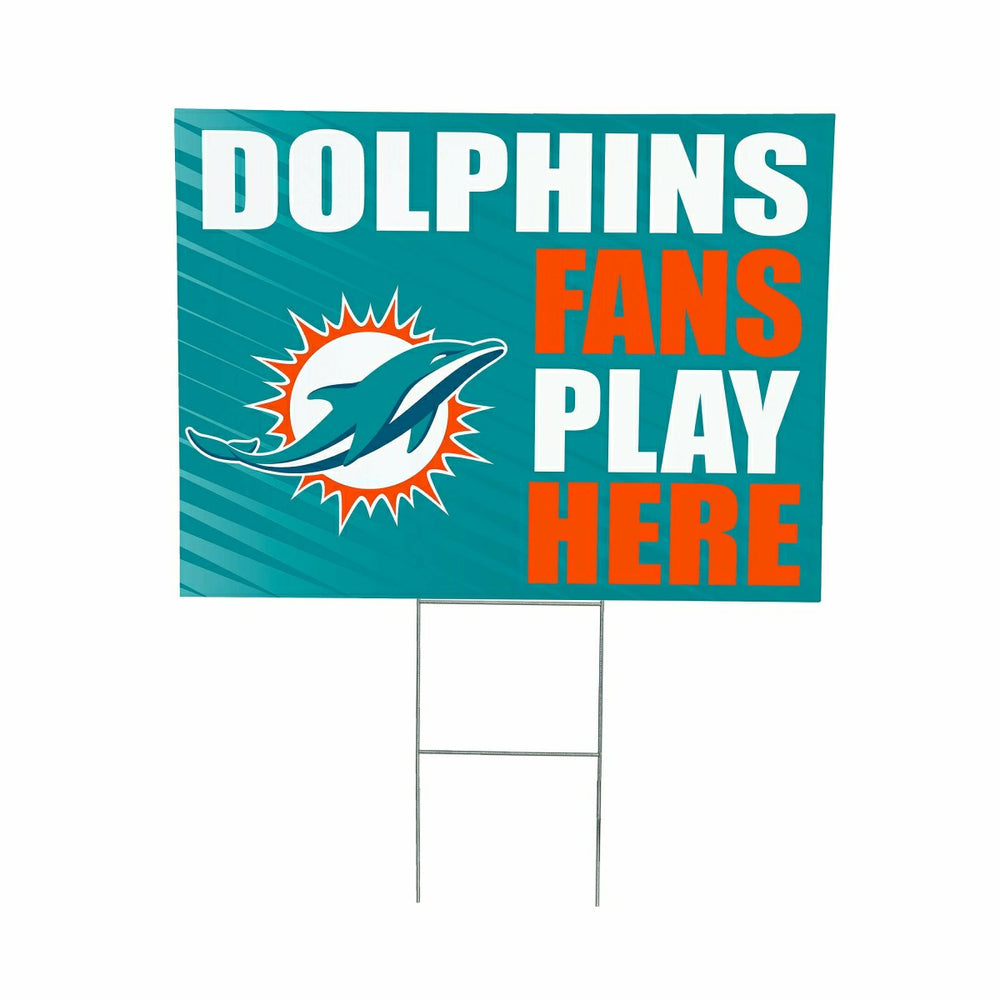 Miami Dolphins Coroplast Yard Sign "Fans Play Here"