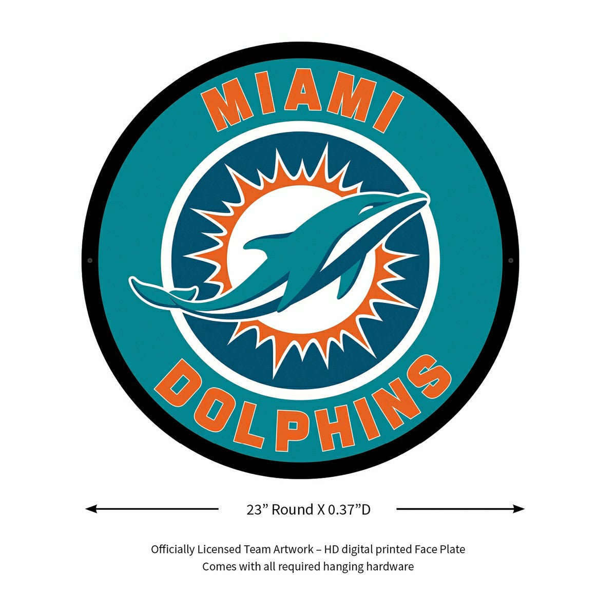 LED Wall Decor, Round, Miami Dolphins