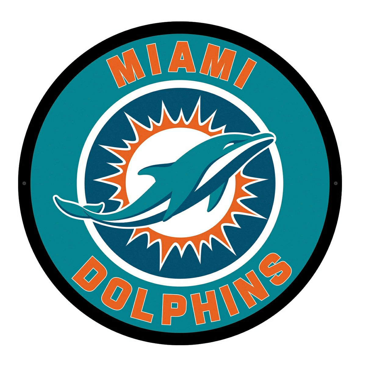 LED Wall Decor, Round, Miami Dolphins