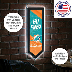 LED Wall Decor, Pennant, Miami Dolphins