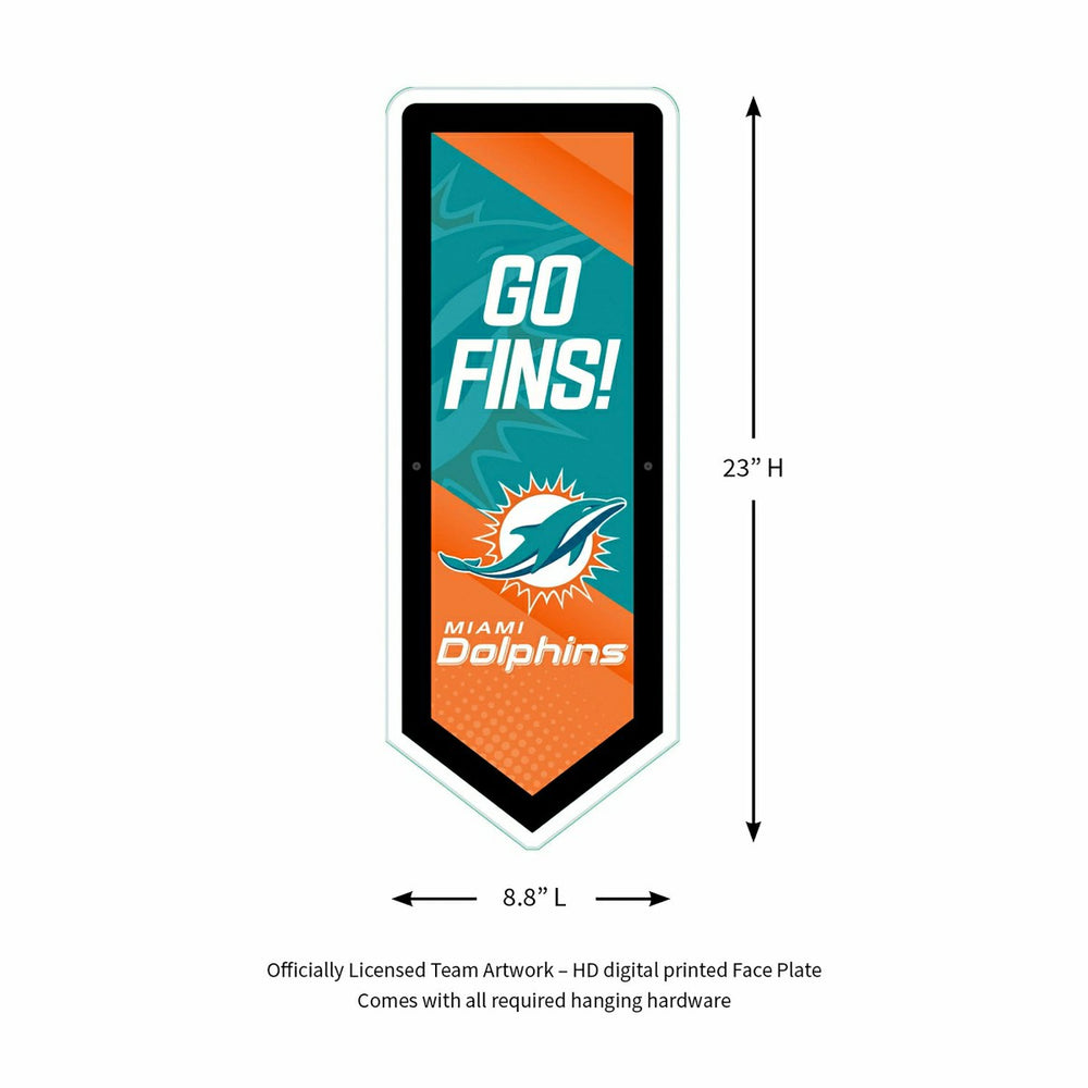 LED Wall Decor, Pennant, Miami Dolphins