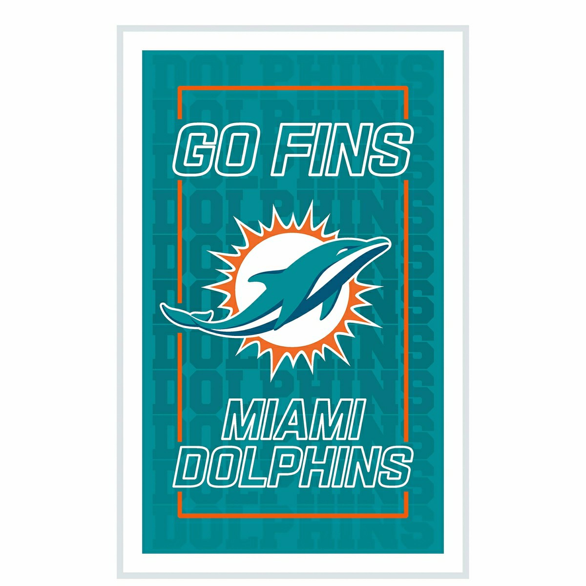 Miami Dolphins NFL Football Rectangle Neolite LED Decor