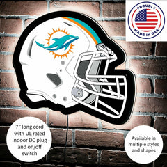 LED Wall Decor, Helmet, Miami Dolphins