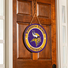 Minnesota Vikings Round Door Décor with Hanging Rope, 18x18