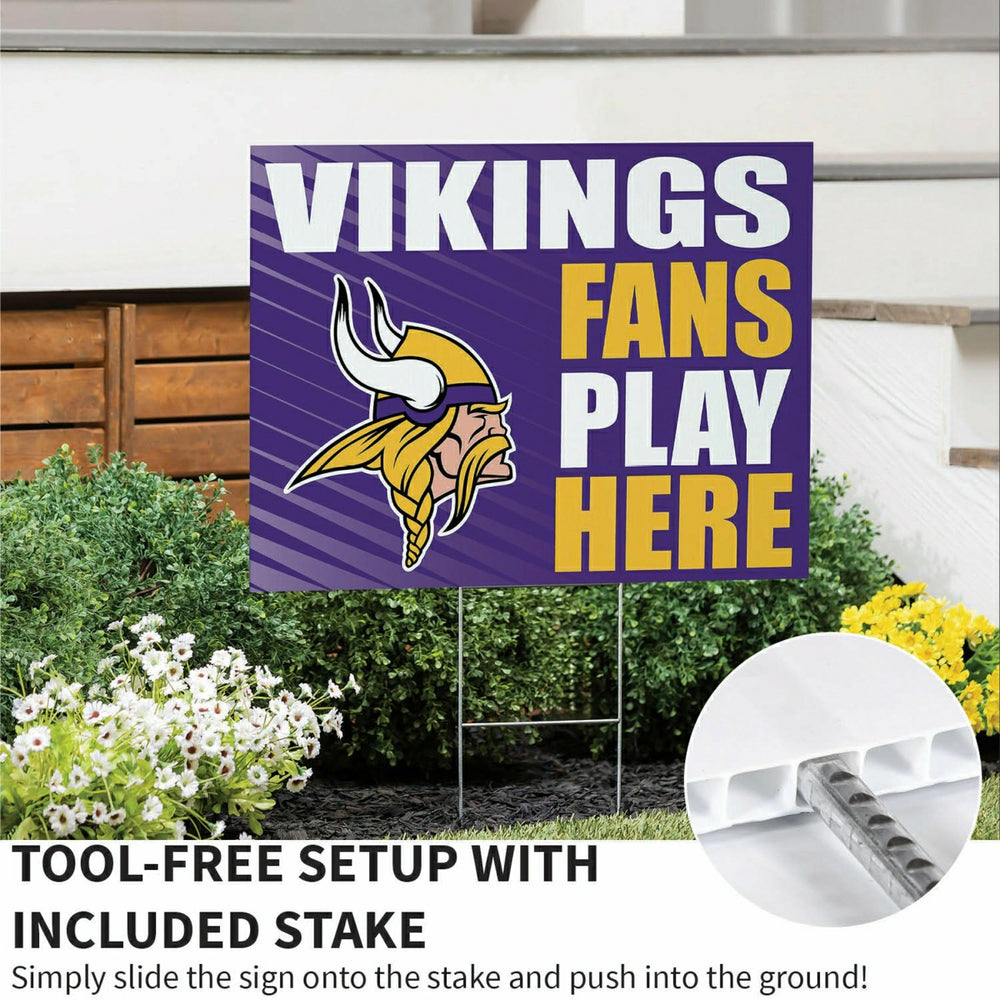 Minnesota Vikings Coroplast Yard Sign "Fans Play Here"