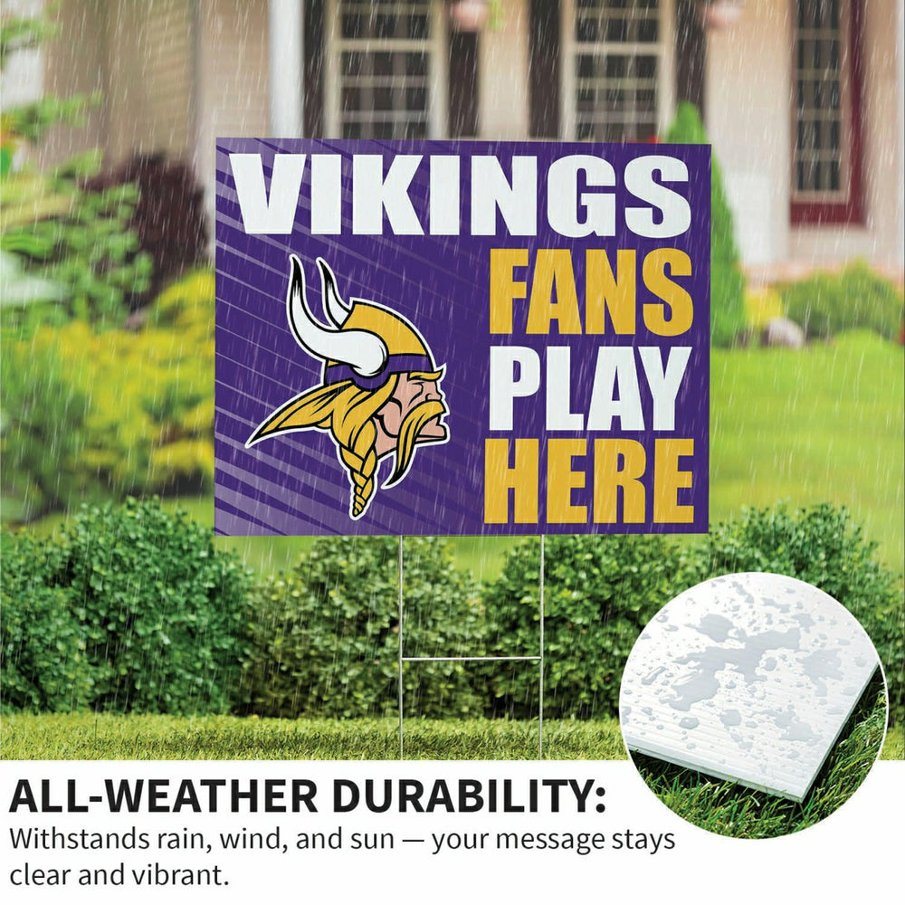 Minnesota Vikings Coroplast Yard Sign "Fans Play Here"