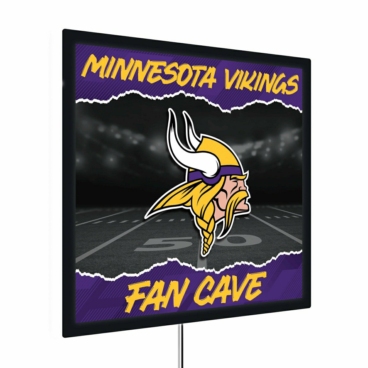 Minnesota Vikings 23"H x 23"L LED Wall Decor, Edgelite, Square