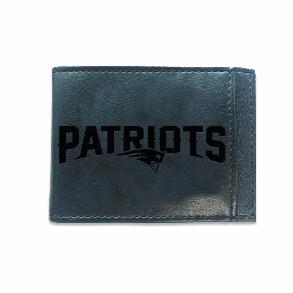 Front Pocket Wallet w/ RFID Blocking, New England Patriots, Black