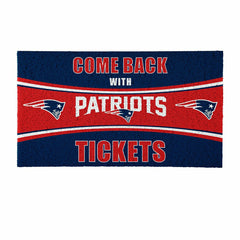 28" x 16" PVC Trapper Mat, Come Back with Tickets, New England Patriot