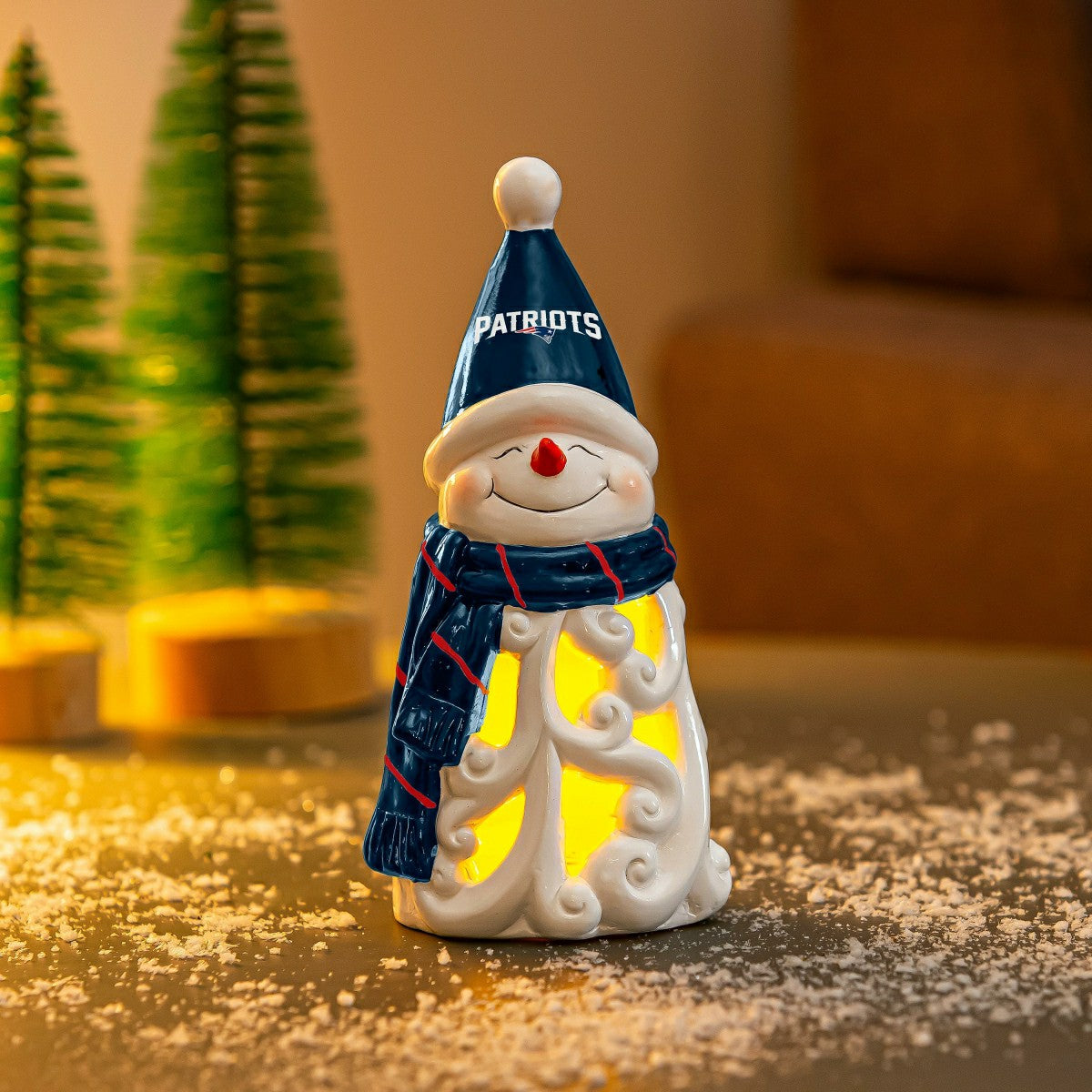 New England Patriots Snowman LED Statuary, 8"
