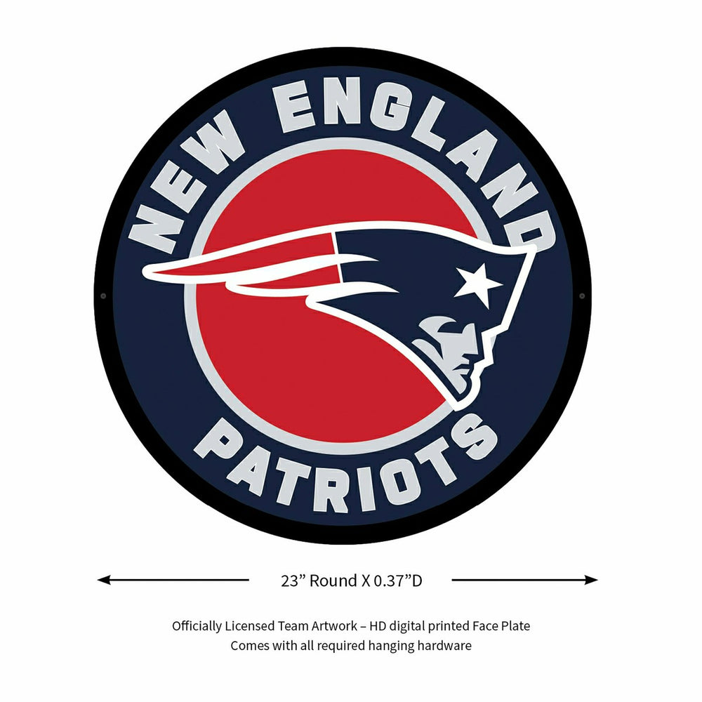 LED Wall Decor, Round, New England Patriots