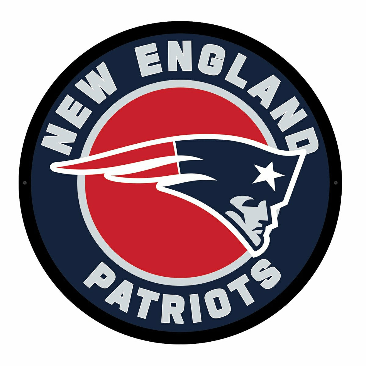 LED Wall Decor, Round, New England Patriots