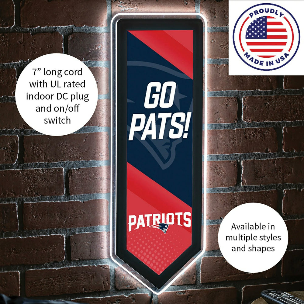 LED Wall Decor, Pennant, New England Patriots
