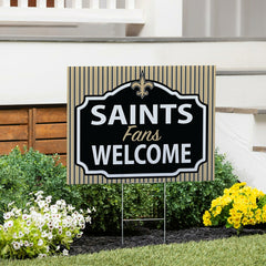 New Orleans Saints Coroplast Yard Sign, "Fans Welcome"