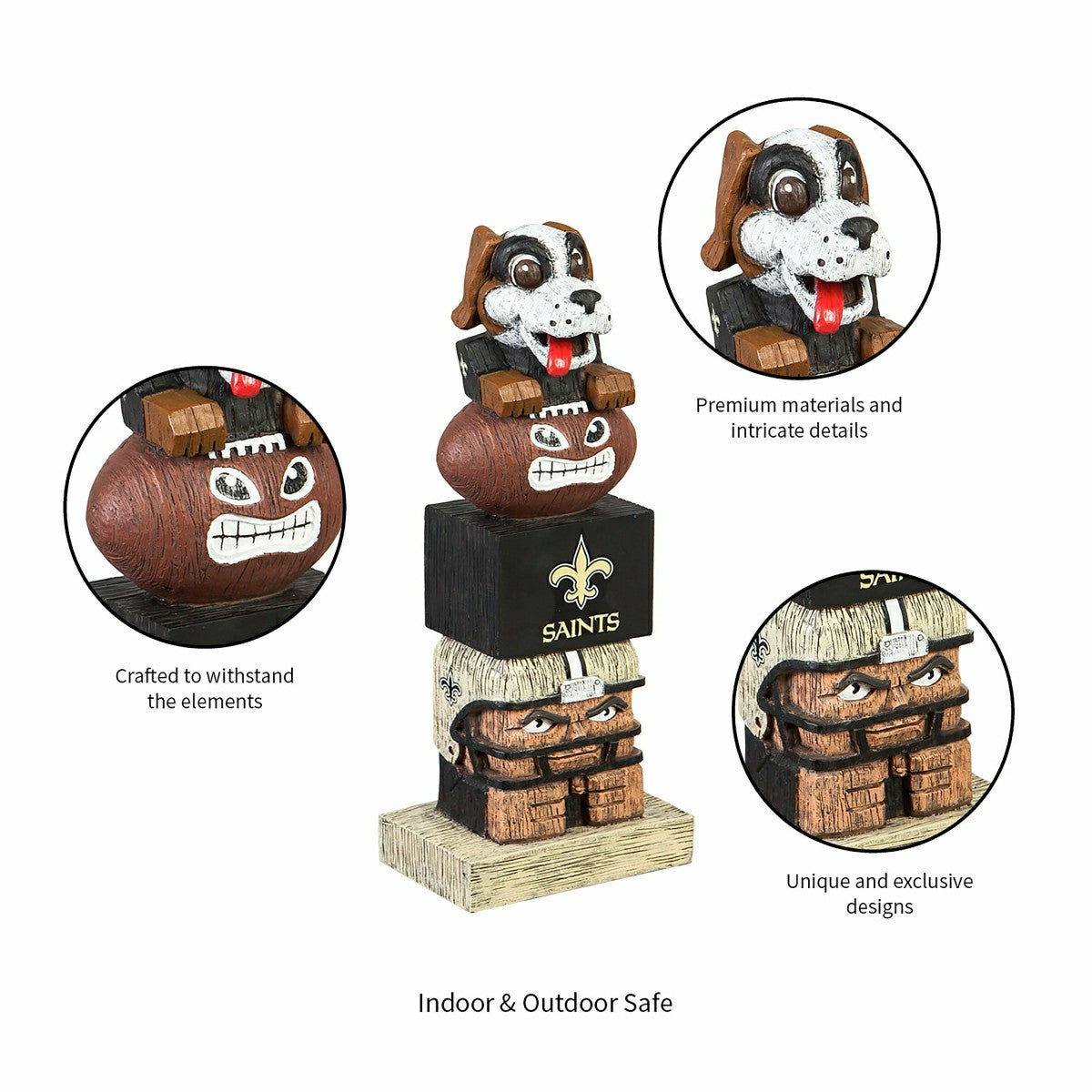 New Orleans Saints Tiki Team Totem Garden Statue