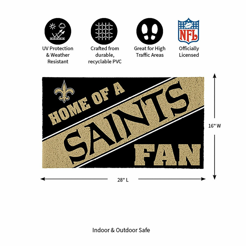 New Orleans Saints, PVC Mat COLOR, Home of a Fan