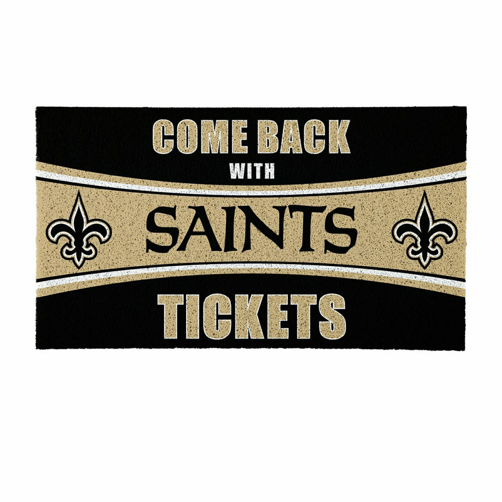 28" x 16" PVC Trapper Mat, Come Back with Tickets, New Orleans Saints