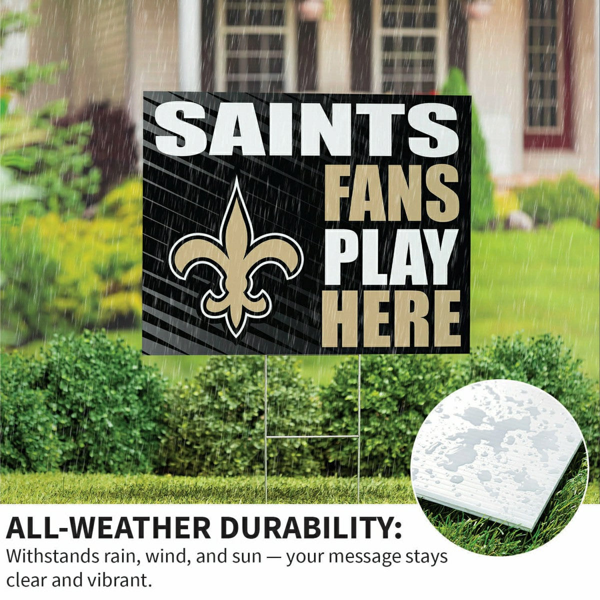 New Orleans Saints Coroplast Yard Sign "Fans Play Here"