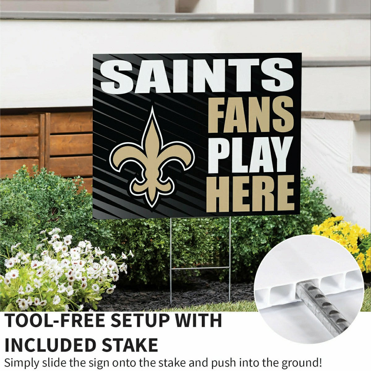 New Orleans Saints Coroplast Yard Sign "Fans Play Here"
