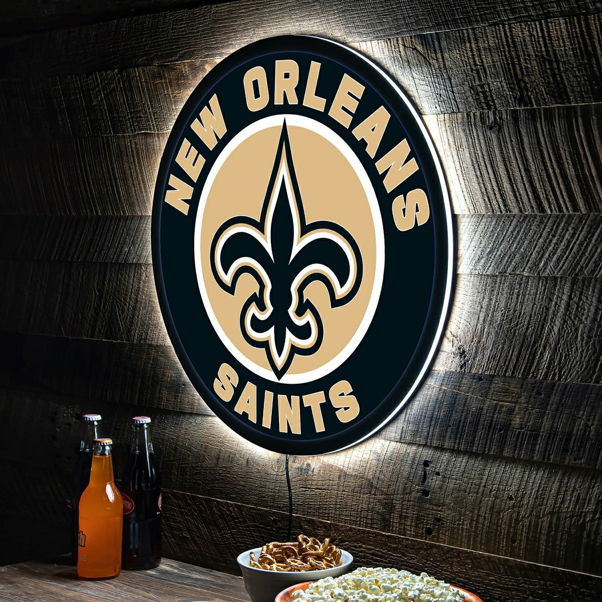 LED Wall Decor, Round, New Orleans Saints