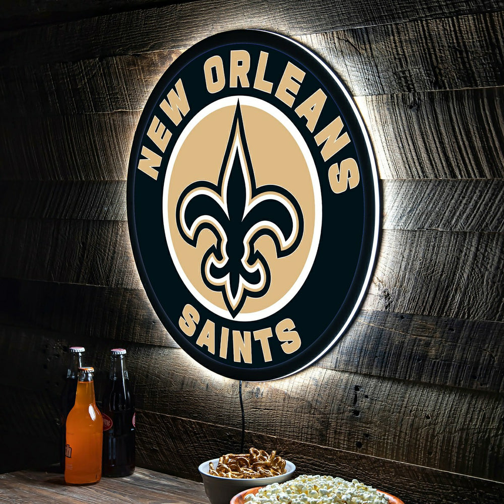 LED Wall Decor, Round, New Orleans Saints