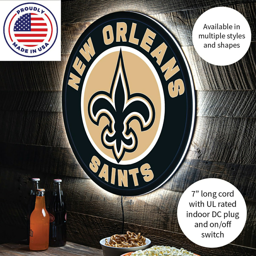 LED Wall Decor, Round, New Orleans Saints