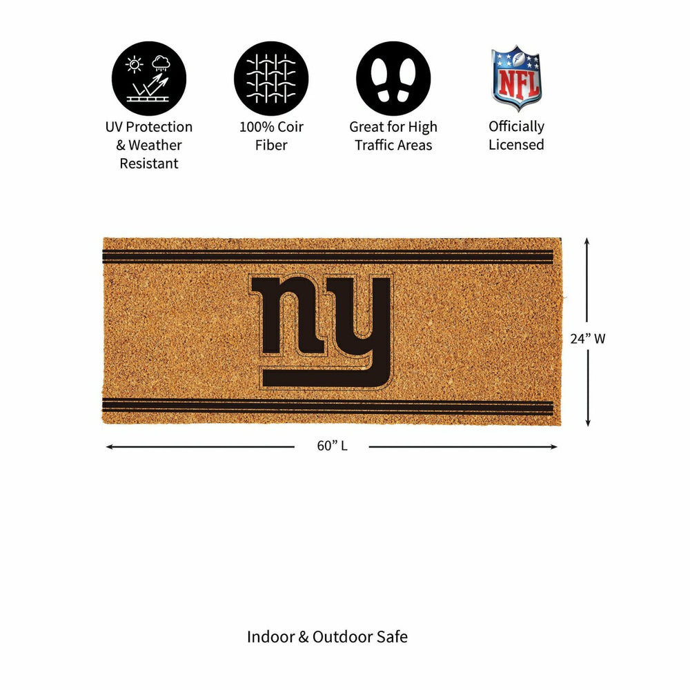 New York Giants Extra Large One Color Coir Mat, 60"x24"