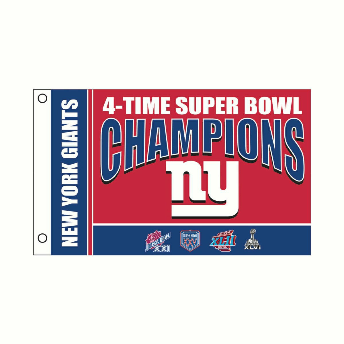 New York Giants 6X Superbowl Champions Football 3x5 Flag