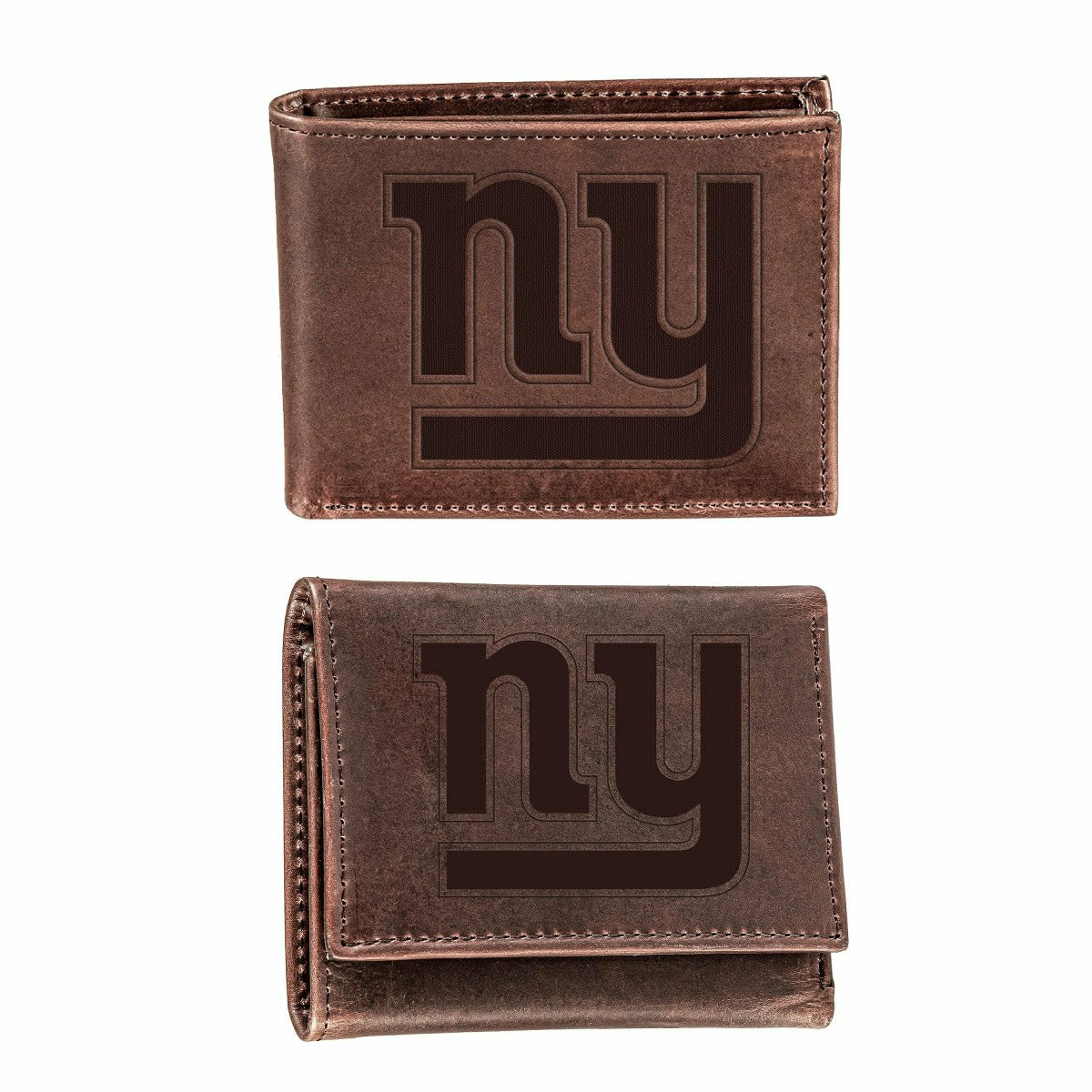 New York Giants, Bi-Fold and Tri-Fold Wallet Gift Set, Brown