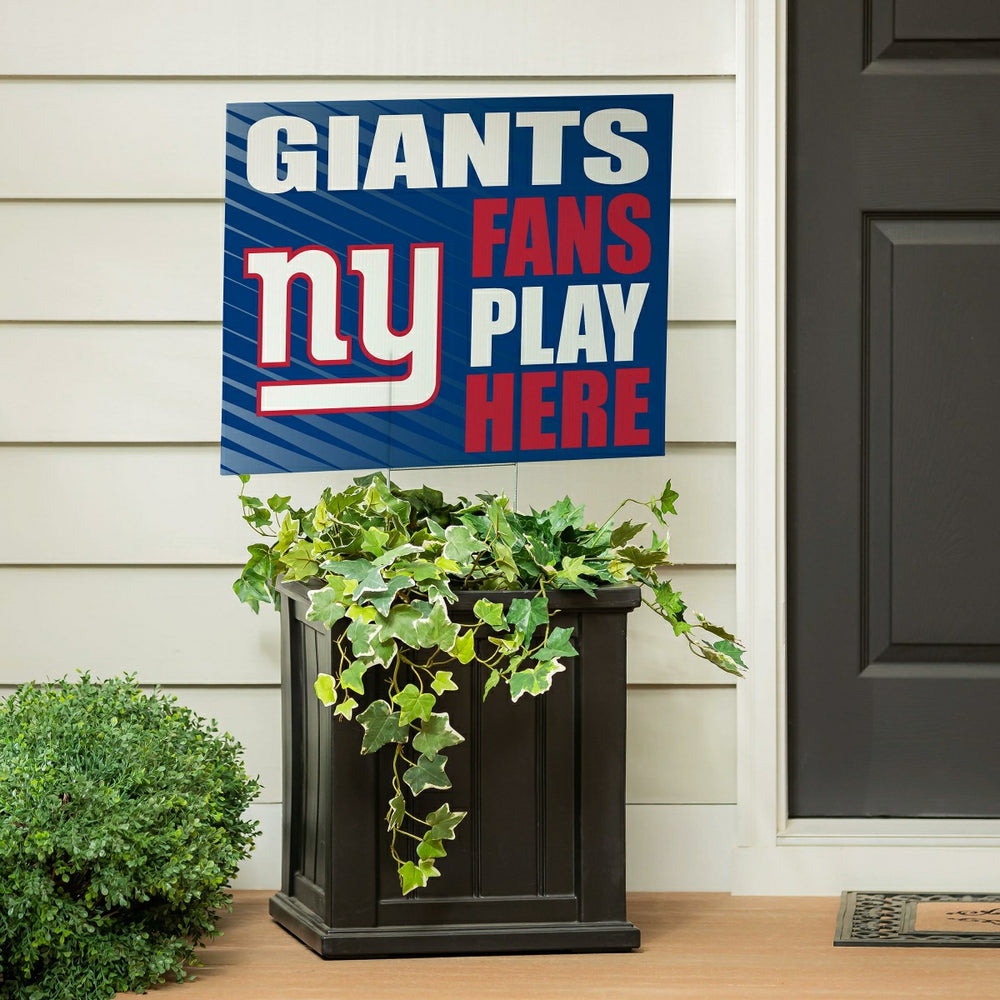 New York Giants Coroplast Yard Sign "Fans Play Here"
