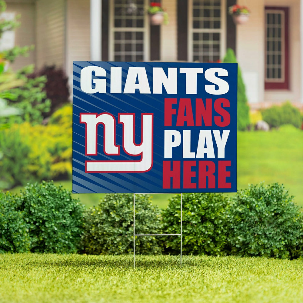 New York Giants Coroplast Yard Sign "Fans Play Here"