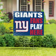 New York Giants Coroplast Yard Sign "Fans Play Here"