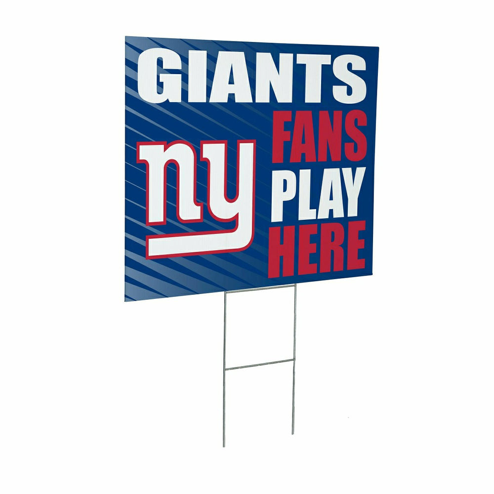 New York Giants Coroplast Yard Sign "Fans Play Here"
