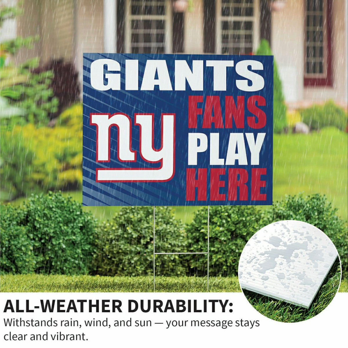 New York Giants Coroplast Yard Sign "Fans Play Here"