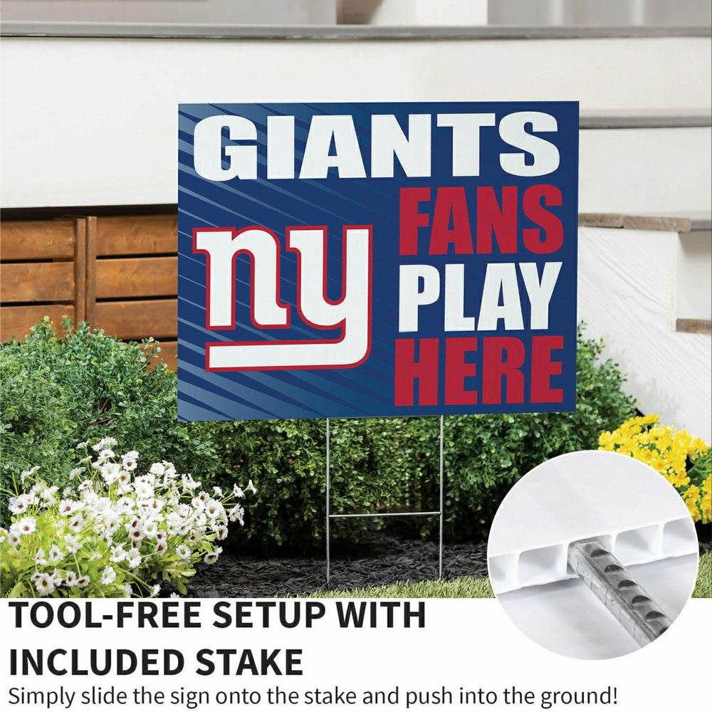 New York Giants Coroplast Yard Sign "Fans Play Here"